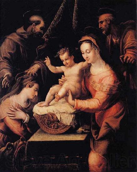 Lavinia Fontana Holy Family with Saints Spain oil painting art